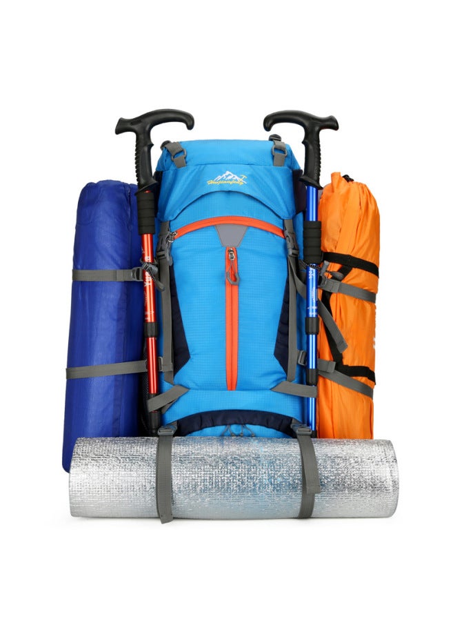 Mountaineering Backpack 65L Hiking Large Capacity Outdoor Travel Multifunctional Storage Backpack-Color:Orange-Capacity:60L+5L - Image 3